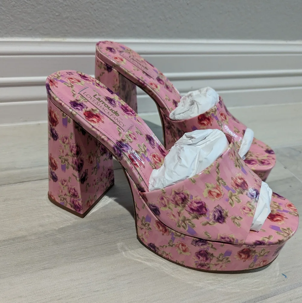 LoveShackFancy x Larroude Dolly Platform Mule - Picture 7 of 14